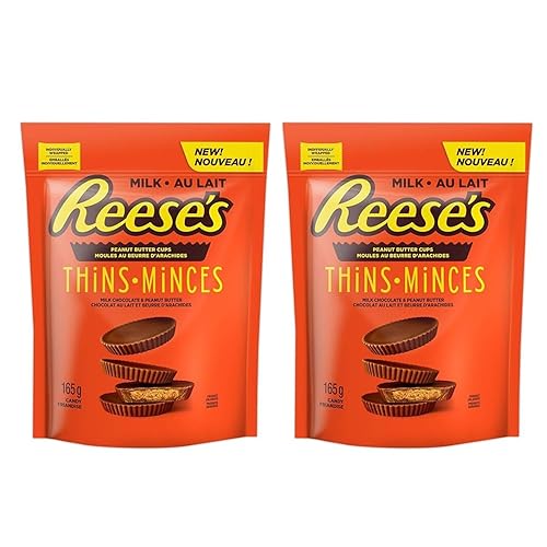 Reeses Thins - Tazas de mantequilla de maní con leche, 165 g5.8 oz (paquete de 2) enviado desde Canadá
