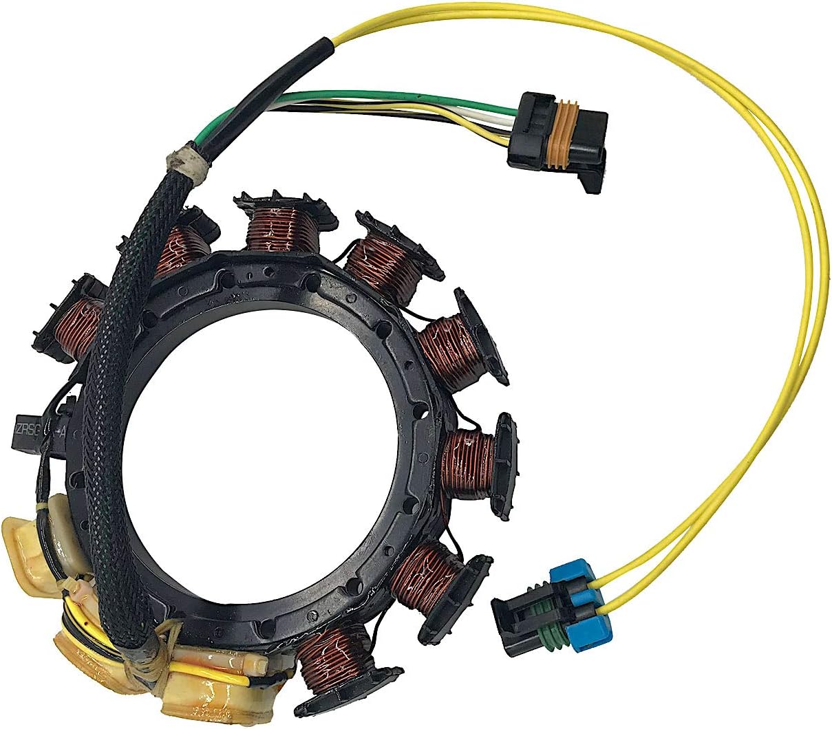 Stator For Mercury 174-2387 398-852387T7 Outboard 25 30 40 50 60 HP 4-Stroke 2/3/4 Cylinder 16-Amp 4-Pin Connector