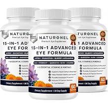 15-in-1 Advanced Eye Formula 3-Pack Vision & Eye Health with Lutein, Zeaxanthin, Bilberry, Eyebright & Antioxidants | Eye Support Formula for Daily Comfort, Macular Support Formula