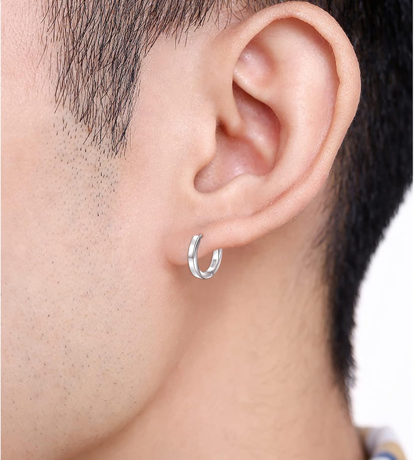 925 Sterling Silver Huggie Hoop Earrings Dainty Lever Back Dangle Drop Earrings for Women Men Holiday Jewelry Gift