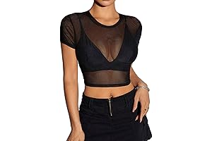 Sexy Mesh Off Shoulder Crop Tops for Women