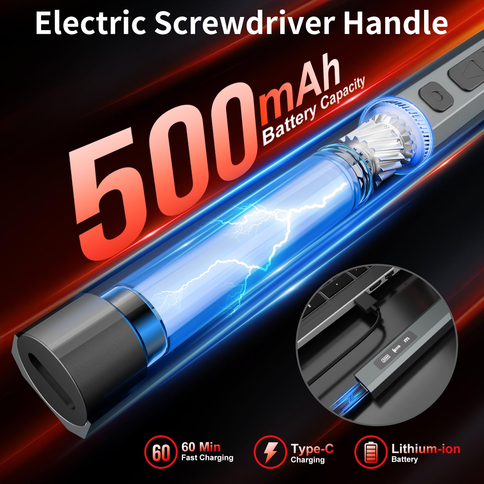 SHARDEN Destornillador eléctrico MIni mejorado 29 en 1, 24 puntas S2 Preicison, ajuste de par de 5 velocidades, con pantalla, kit de herramientas de reparación de destornilladores eléctricos para PC