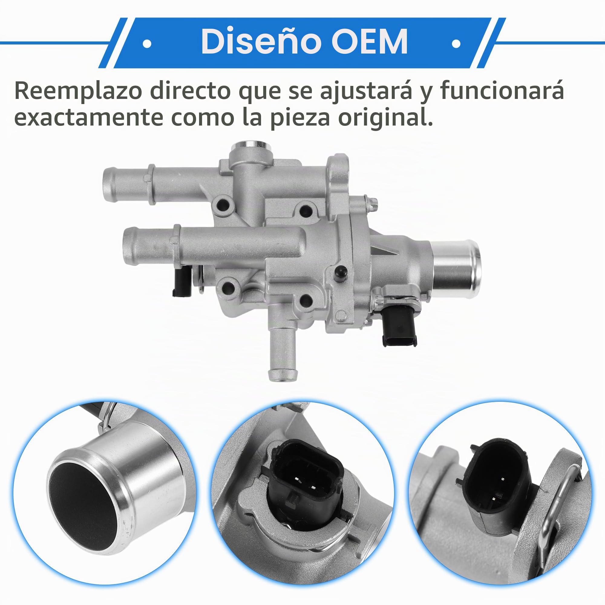 Ensamblaje De Carcasa Termostato Para Chevrolet Cruze 11-16 1Pc | Para Chevrolet Sonic 2012-2018 Y Trax 2012-2017, Aleación De Aluminio, Tono Plateado, Oe 25192228, Motor 1.8L L4
