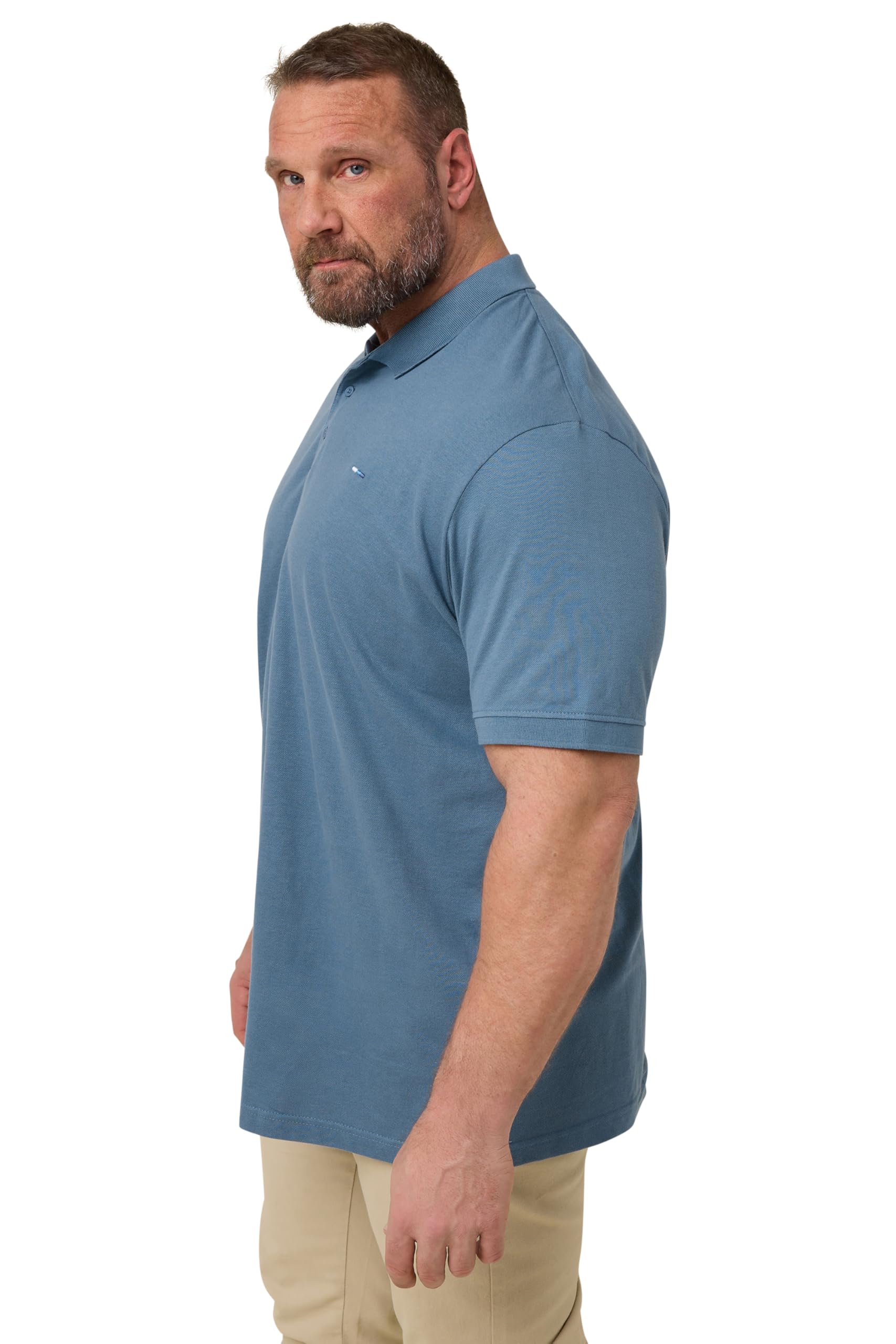 BadRhino Big & Tall Blue Core Polo Shirt - Men's - Plus Size Curve