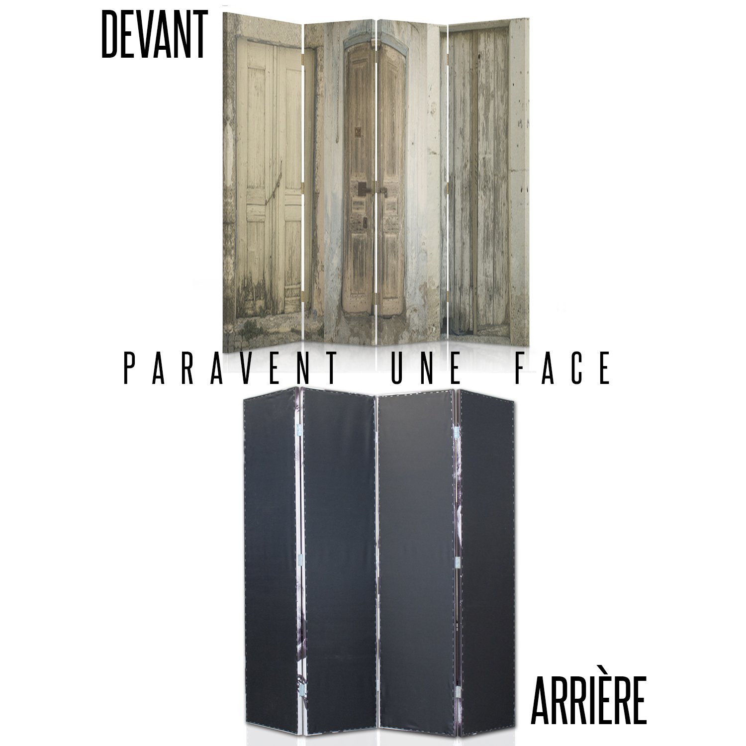 Feeby Paravent Bâtiment 3 Panneaux 110x150 cm Une Seule Côté Cloison de séparation Écran Pliant Foto Paravent Interieur Décoratif Mur Espagnol Impression sur Toile Chambre d'enfant Salon Bureau Marron