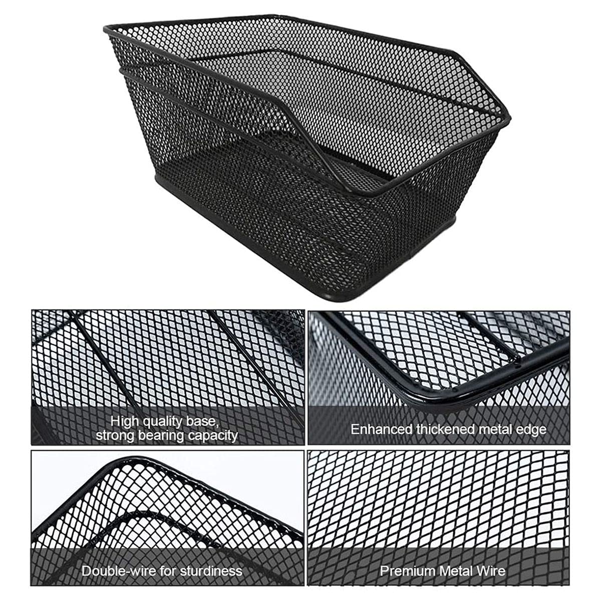 Cesta de gran capacidad para montaje de metal, cesta de almacenamiento con tapa impermeable