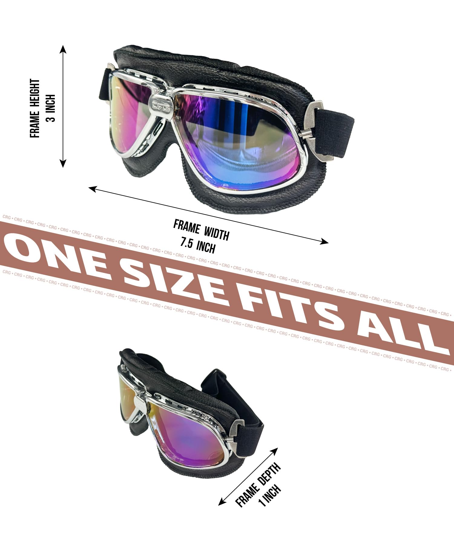 CRG Deportes Vintage Aviator Piloto Estilo de la motocicleta Cruiser Scooter Gafas T11 t11ncb – parent