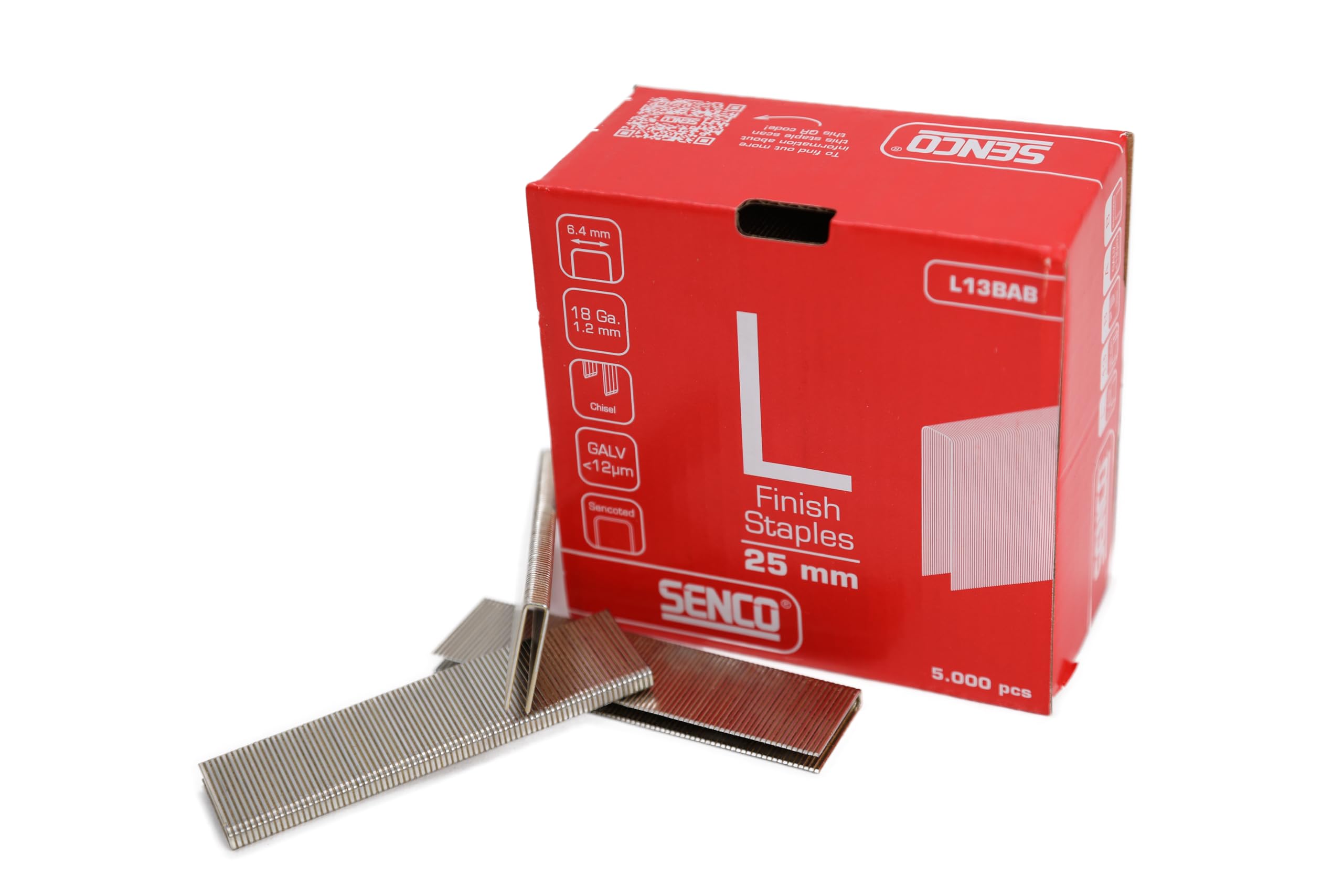 Senco (L13BAB) Staples for SLS20L, 6.4mm Crown, 25mm (Pack of 3000), silver, 0.25 inches x 1 inch - Image 2