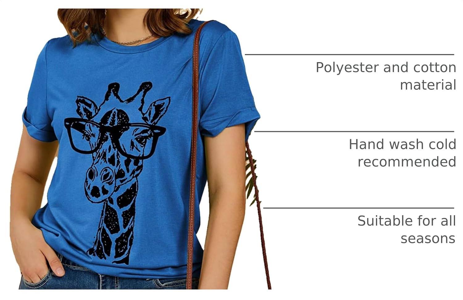 Auburet Womens Graphic T Shirts Summer Funny Giraffe Short Sleeve Tee Tops image 4