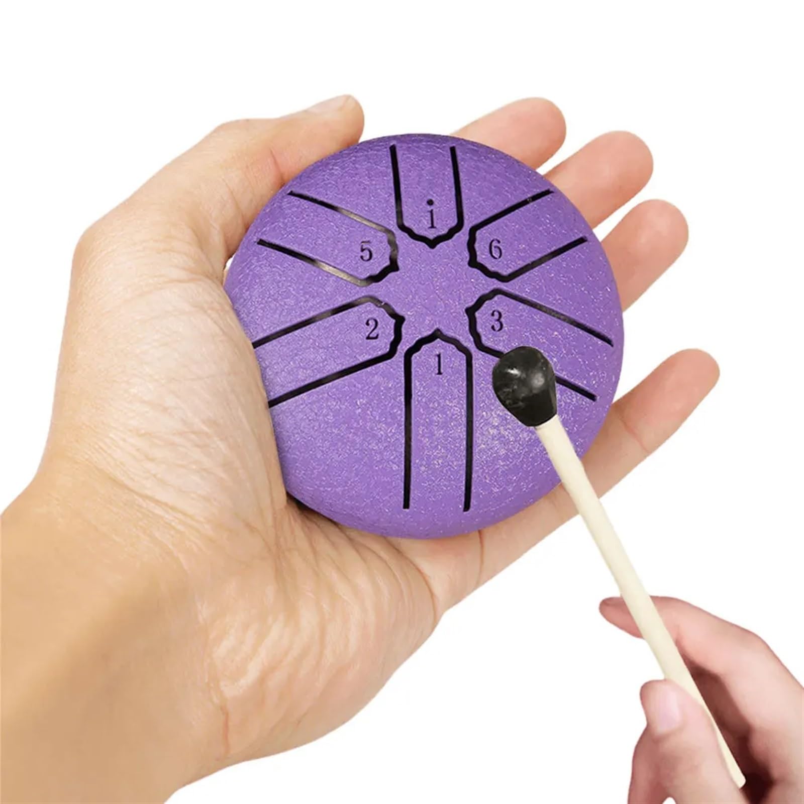 3 Zoll 6 Noten Regentrommel for draußen Regentrommel Instrument Mini Handpan Trommel Outdoor Regentrommel for Yoga Meditation für Liederabende, Konzerte(Purple)