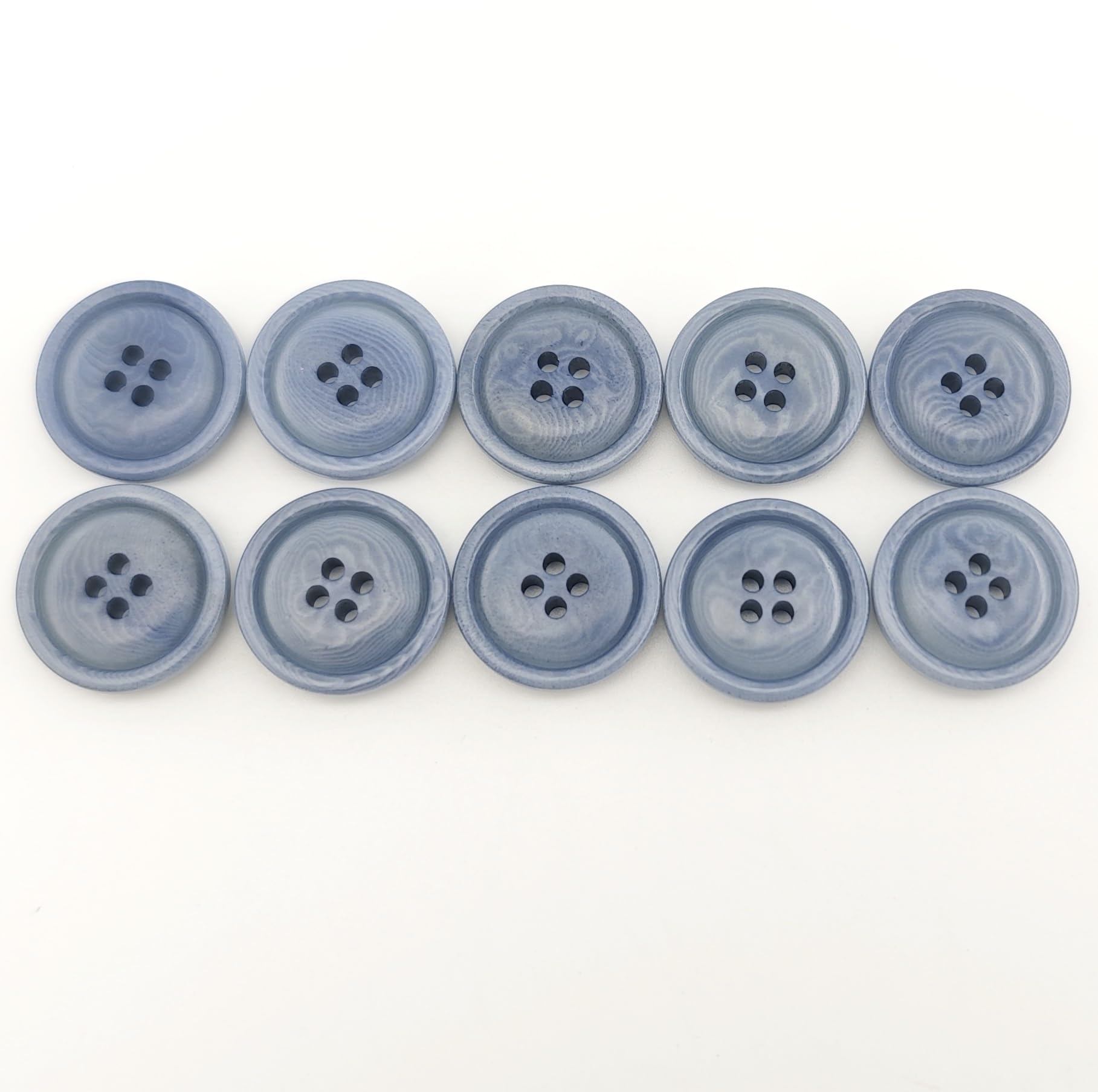Boutons ronds noix de palmier bleu ciel 20 mm mercerie travaux manuels couture lot de 10