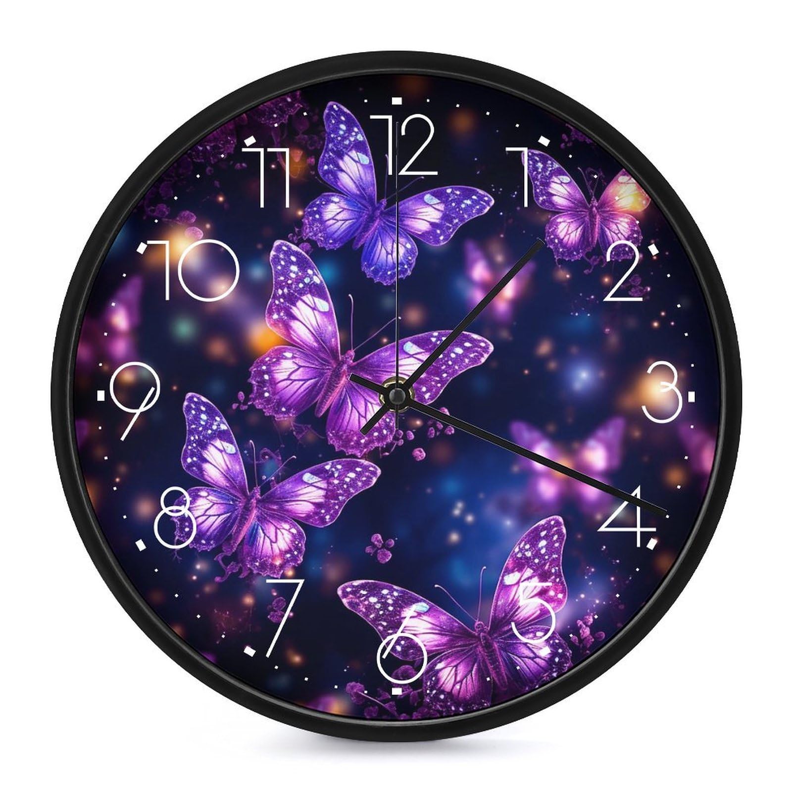 Horloge murale sans tic-tac ronde et moderne pour un bureau calme