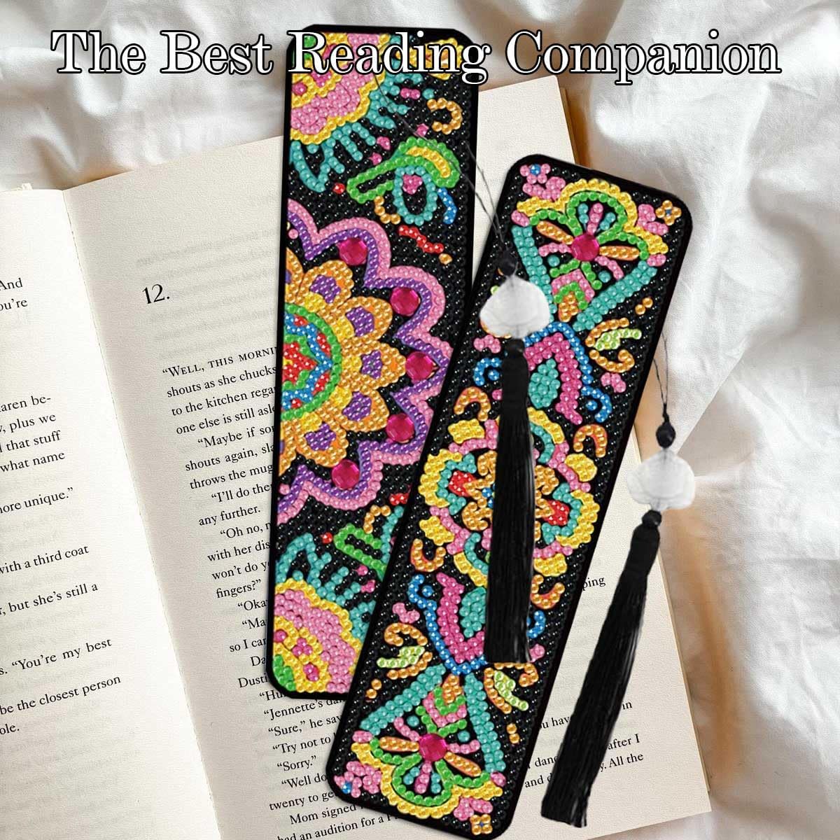 8 Pcs Diamond Painting Bookmark Kits Special Shaped Diamond Art Bookmarks with Pendant DIY Handmade Crafts Home Office Supplies Reading Bookmark for Book Lovers image 3