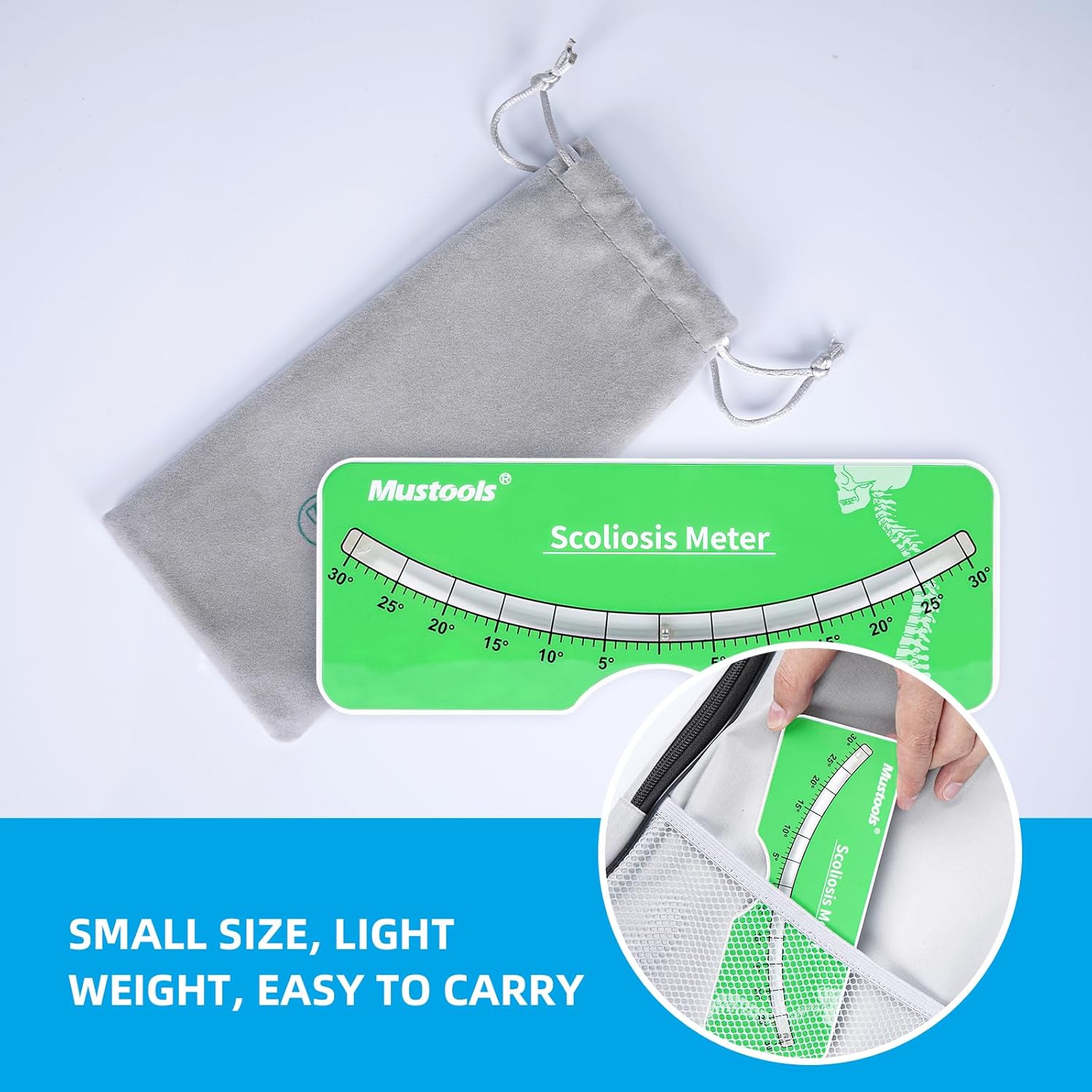 Scoliosis Meter for Scoliosis Evaluation - Scoliosis Measurement Meter Level Ruler, Spine Rotation Detector, Scoliosis Angle Measurement, Pediatric & Adult Scoliosis Screening, Spinal Meter Machine