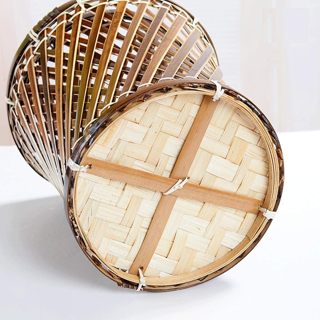 Cubo de Basura Bambú bote de basura de la basura de escritorio puede Hecho a mano de bambú bote de basura de almacenamiento Cubo Inicio Sala cubo de la basura sin tapa Ashcan Bote de Basura Baño ( Tam