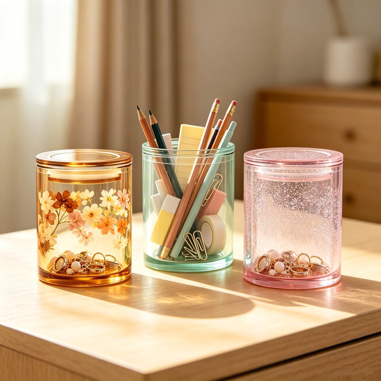 Resin Jar Molds Silicone Storage Box Mold with 1 Lid and 10 Sealing Rings, Cylinder Sealed Storage Box Epoxy Casting Mold for DIY Jar, Vase Pen Holder, Storage Bottle, Jewelry Candy Container