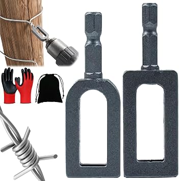 Steel Wire Twisting Tool for Drill, 2/4 Pcs Heavy Duty Wire Twister Tool for Drill with 1/4" Hex Shank, Alloy Steel Drill Wire Twister, Wire Twisting Tool for Fencing, Rebar Tying & Construction A*2