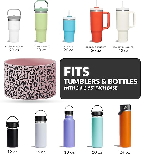 Miniatura 9 de REUZBL Protective Silicone Bottle Boot Sleeve for Stanley Quencher 40 oz, Stanley IceFlow 30 oz, Stanley Ice Flow 20 oz, Yeti 20 oz Tumbler and