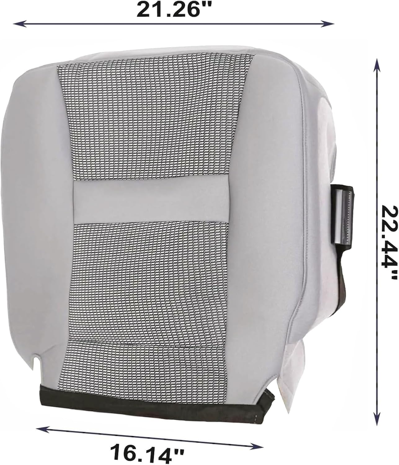 NLQR Gray Front Driver & Passenger Side Bottom & Top Lean Back Replacement Cloth Seat Covers & Foam Cushions Compatible with Dodge Ram 1500 2500 3500 4500 5500 2006 2007 2008 2009 2010
