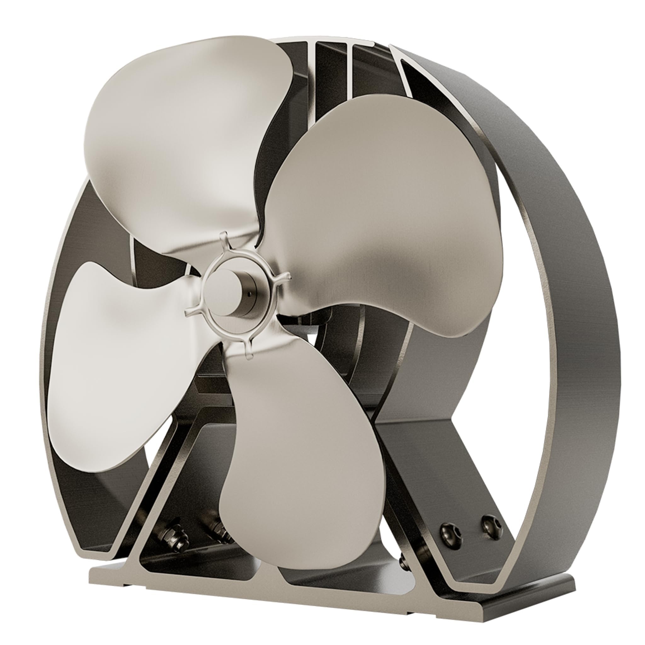 Arrows UK Stove Fan Company Stainless Steel Viking Air 4-Blade Eco Stove Fan - Self-Powered Heat Circulation for Wood Burners, Log Burners & Fireplaces - Includes Fragrance