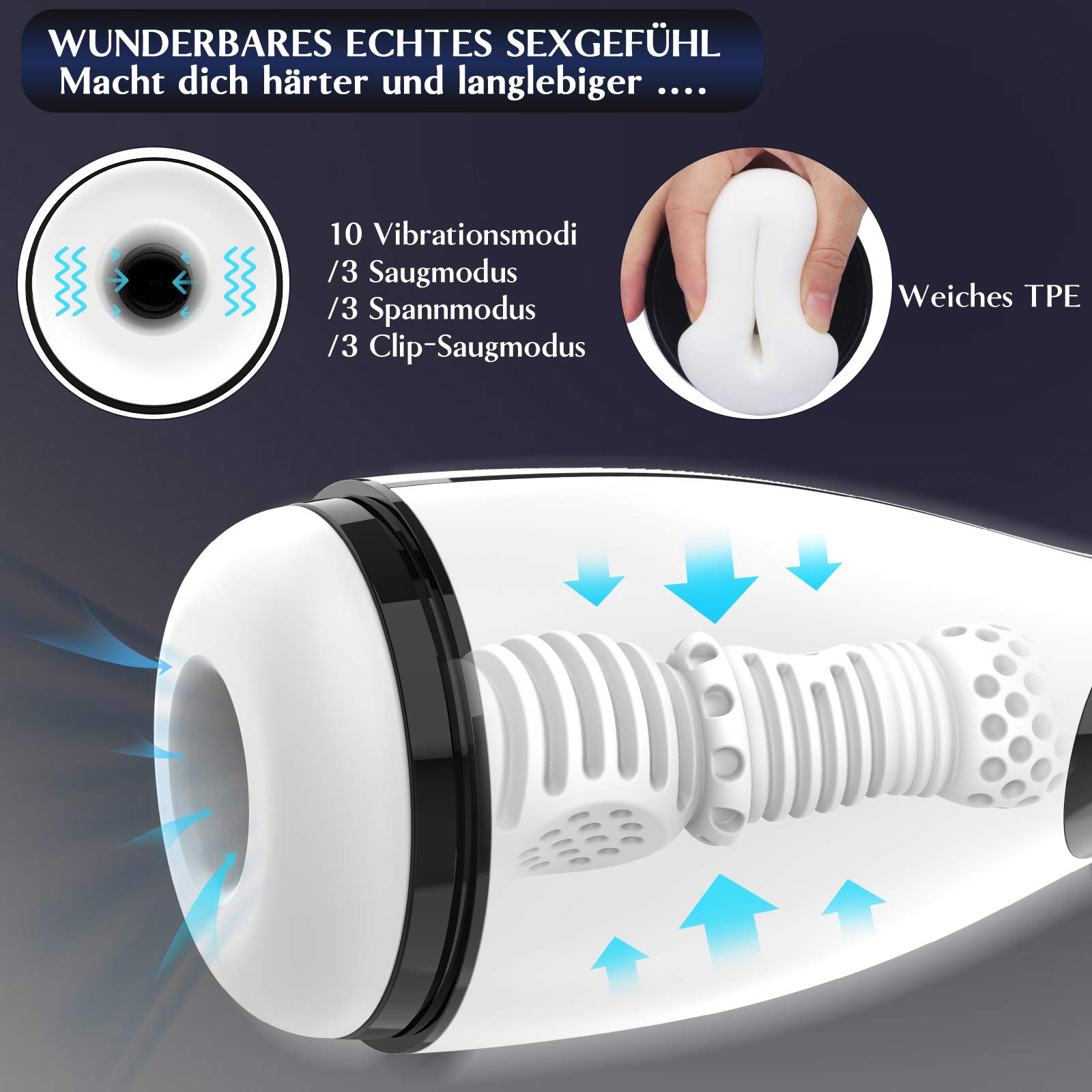 Amazon.com: 3 in 1 Male Masturbators Cup for Blowjob Penis Simulator with  Thrusting and Rotating Sucking, One-Click Climax Adult Sex Toys 3D  Realistic Textured Pocket Vagina Pussy Man Masturbation Stroker : Health