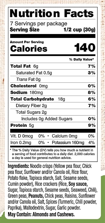 Bhuja Cracker Mix, 7-ounce Bags (Pack of 6)