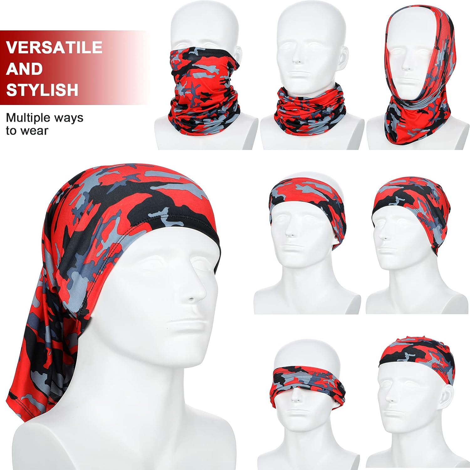 12 Sets UV Protection Face Covering Neck Gaiter Scarf and Ice Silk Cooling Arm Sleeves for Summer