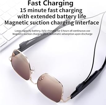 Smart Glasses for Men and Women,Bluetooth Glasses with Mic & Speakers,Fast Charge Audio Glasses Support Wake Up Voice Assistant (Brown)