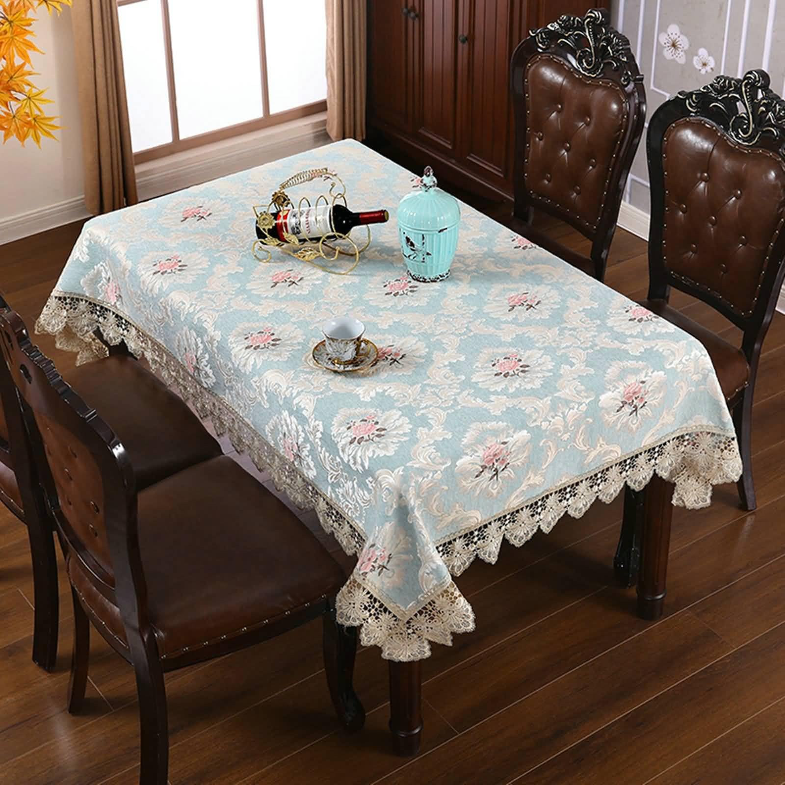 Tovaglia Rettangolare Antimacchia Poliestere, Blu, 60x120cm
