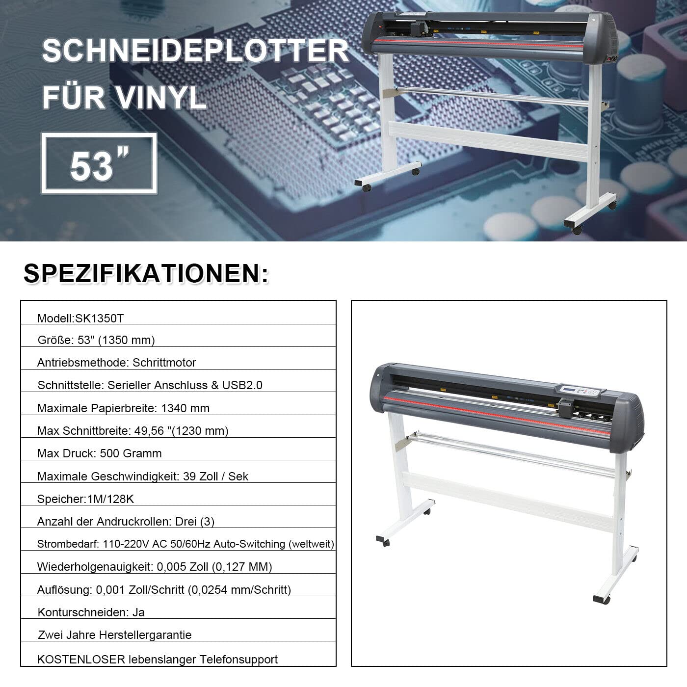 Schneideplotter 1350mm, Vinyl Folienplotter, Zeichen Plotter, 53inch Cutting Plotter