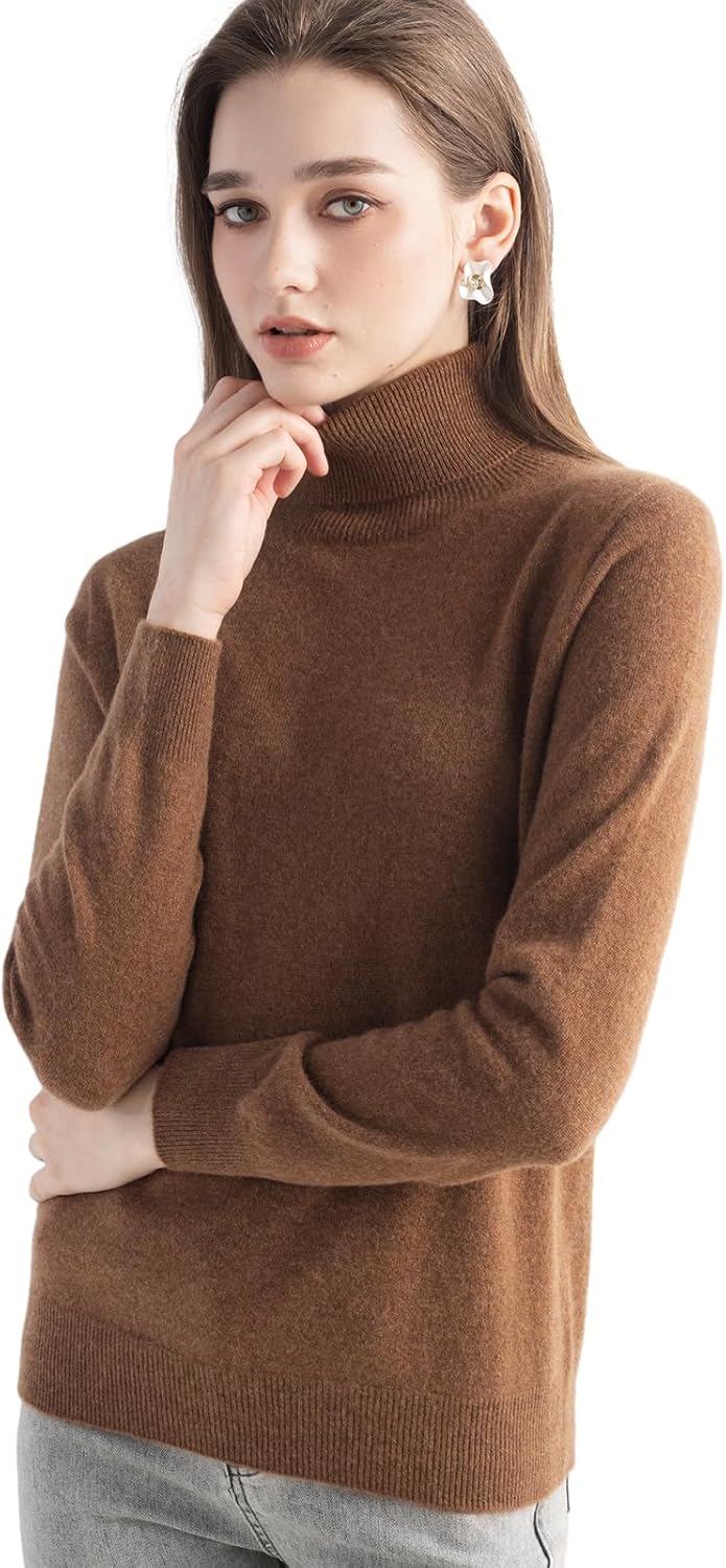 Chanyarn Women's 100% Pure Cashmere Sweater Turtleneck Long Sleeve Warm Soft 2025 Fall Winter Knit Pullover