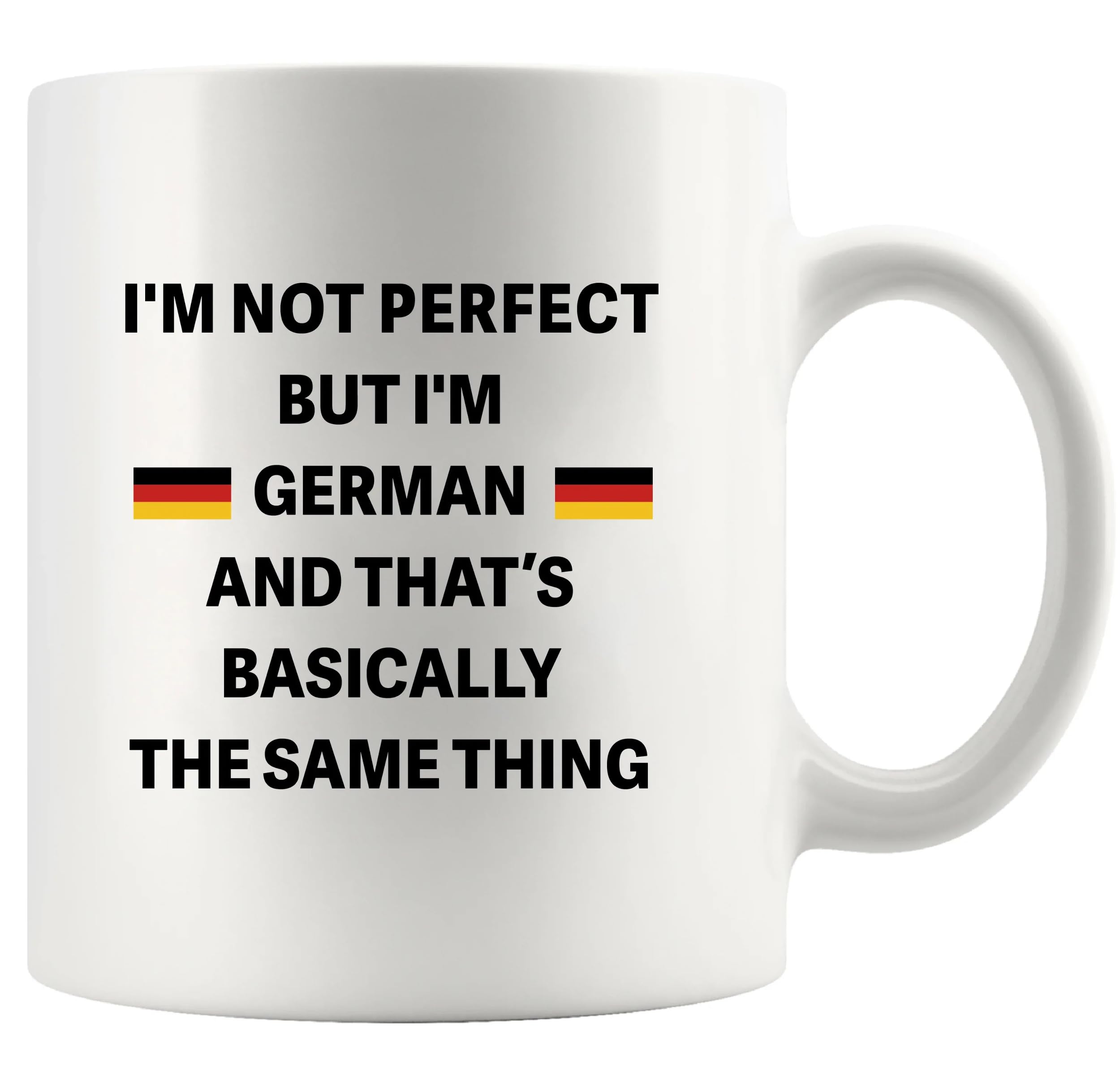 Panvola I'm Not Perfect But I'm German Funny German Gifts for Friends Coworkers Sarcastic Gifts Novelty Drinkware Ceramic Mug 11 oz White