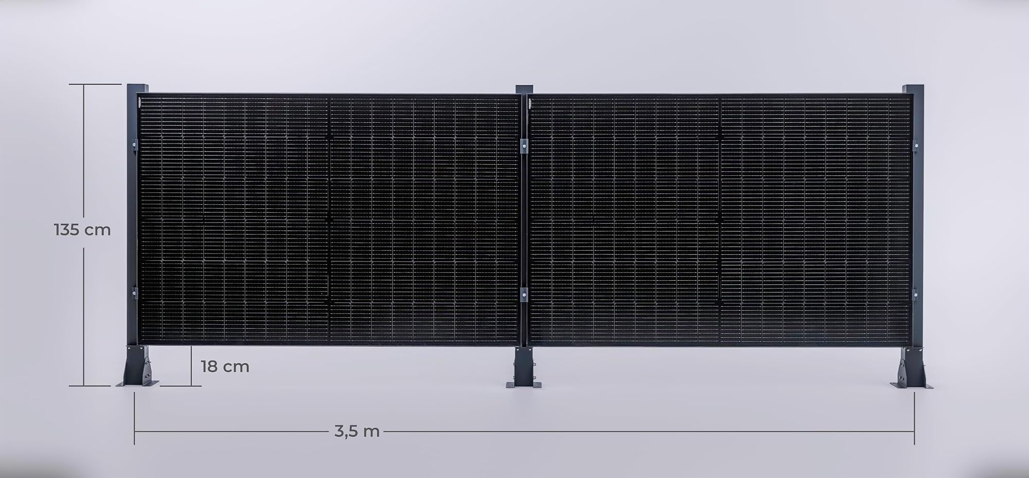 Balkonkraftwerk Halterung als Solarzaun System – Aluminium Solarmodul Halterung für 2 Solarmodule – Solar Panel Halterung für Garten & Grundstück – Für Standard & Bifacial Solarmodule