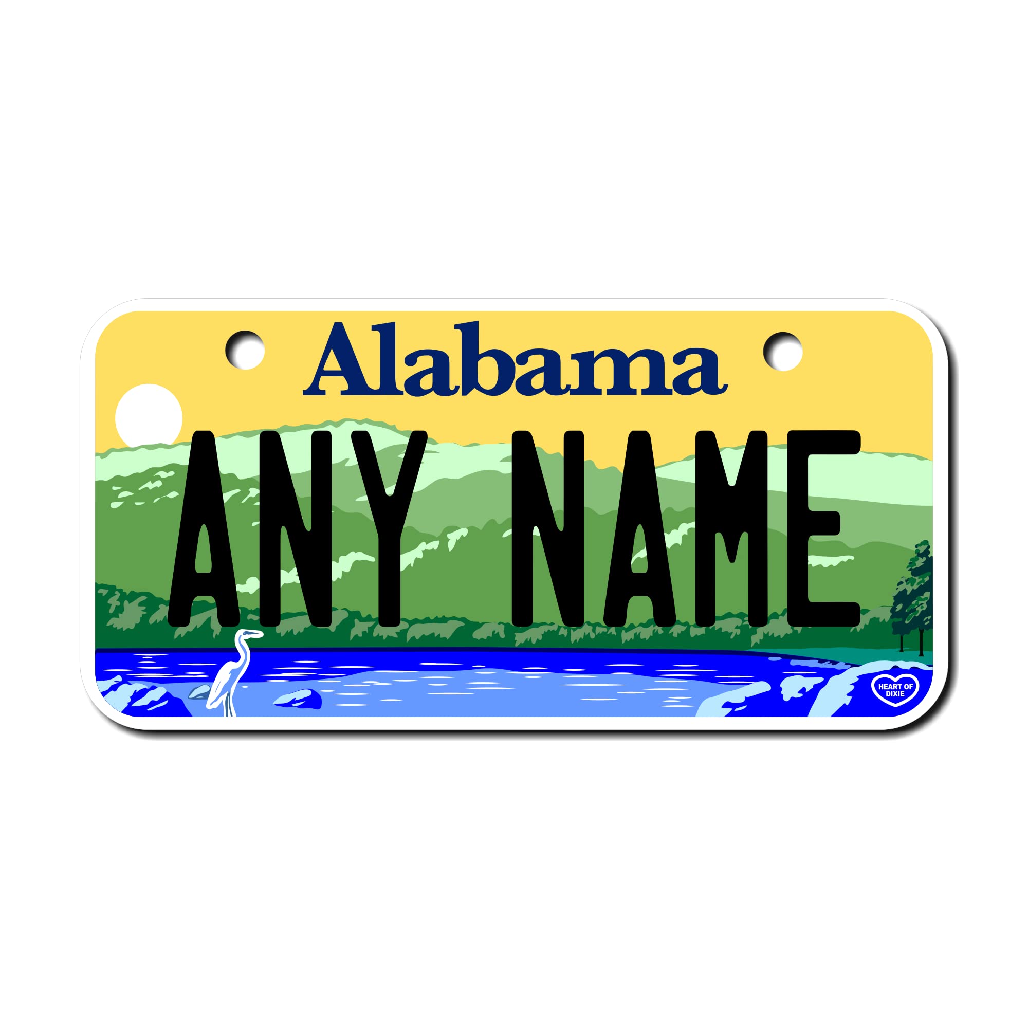 TEAMLOGO Personalized Alabama Novelty License Plate - Size 3" X 6" Aluminum - Great Size for Bikes, Ride On Cars, Carts, Wagons, Wheel Chairs, Walkers Ver 3