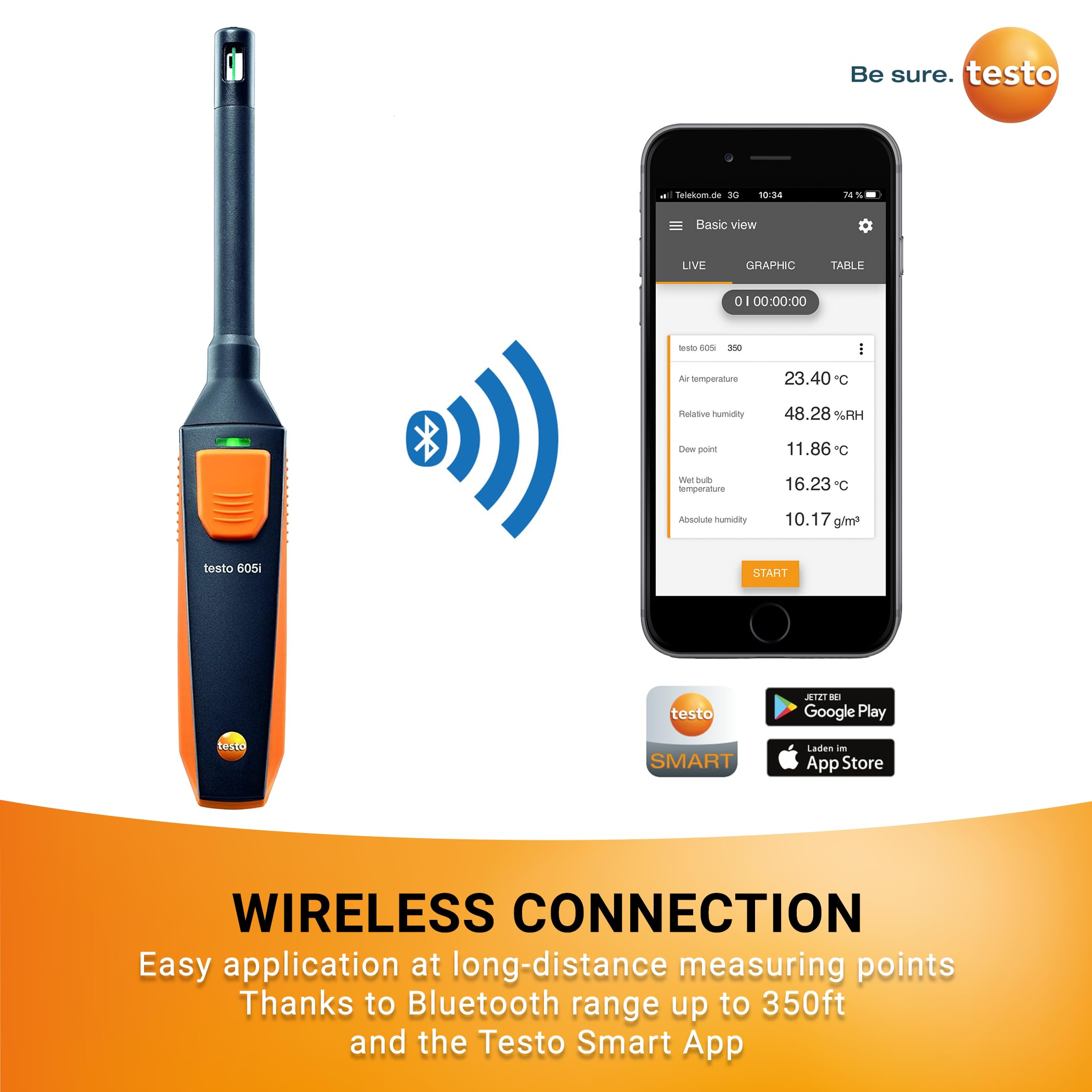 Testo 0560 2605 03 605i - Termoigrometro