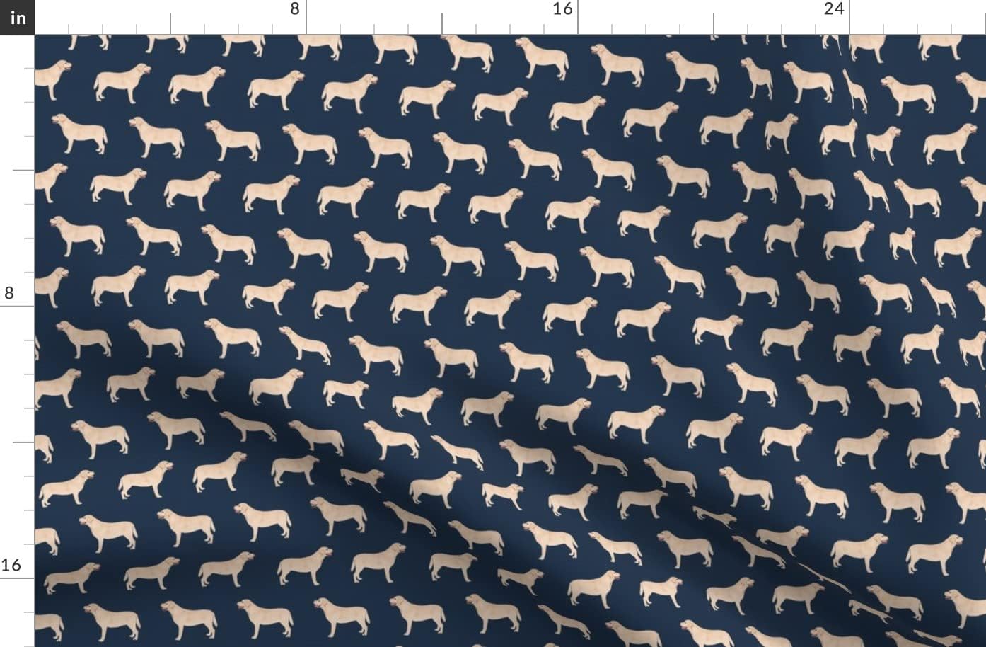 Spoonflower Fabric - Labrador Yellow Navy Blue Retriever Lab Dogs Preppy Puppy Classic Printed on Organic Cotton Sateen Fabric by The Yard - Sewing Quilting Apparel Home Decor