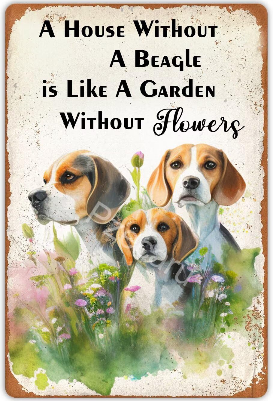 Kwqdozf As Pic Vintage Beagle Tin Sign A House Without A Beagle Dog Home Decor Metal Poste