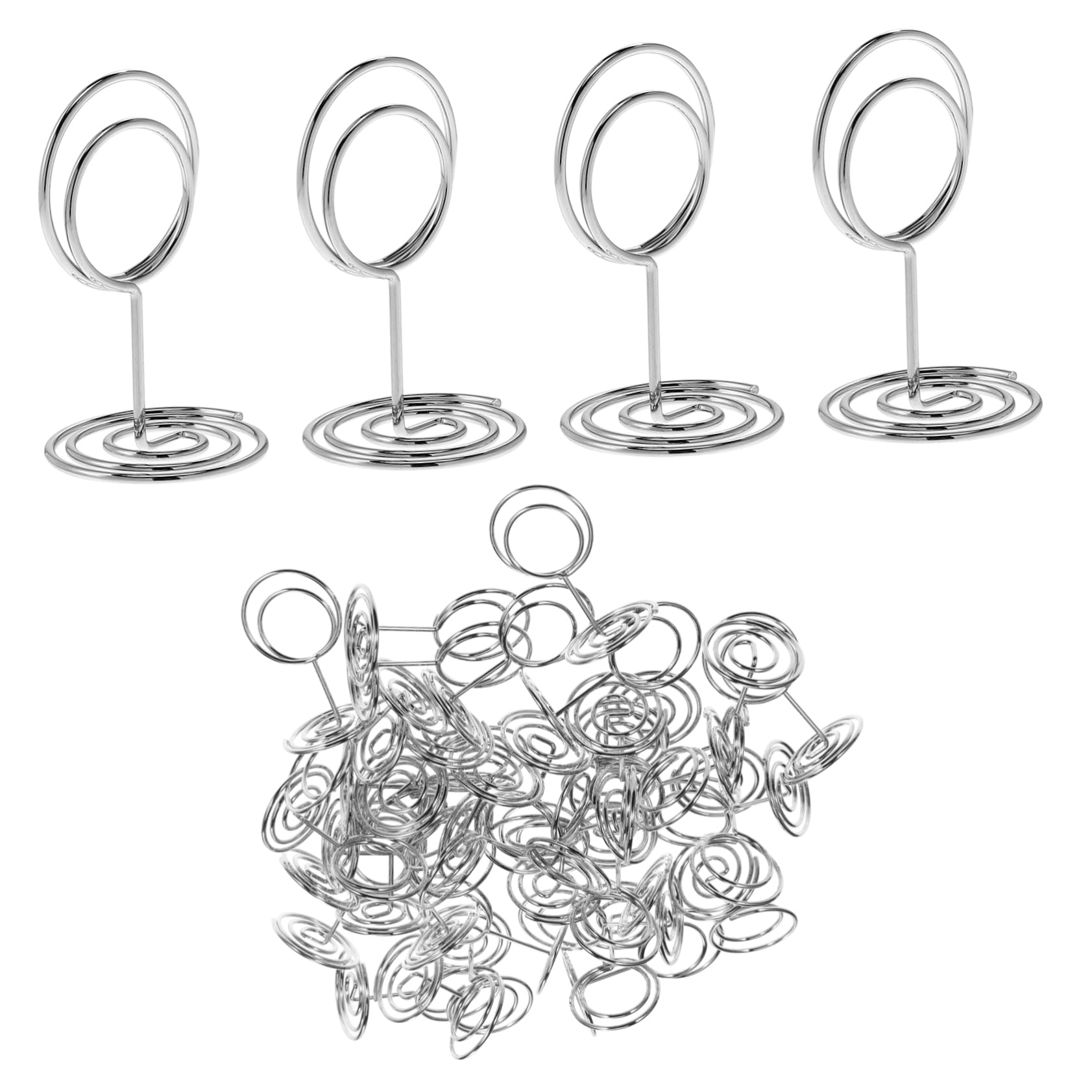 Amosfun 4 Juegos Tarjetero Lámina Soportes Para Naipes Titulares De Números De Mesa Colocar Clip De Tarjeta Mesa De Cartas Soportes De Imagen Titular De La Foto Metal Silver 50 Uds * 4