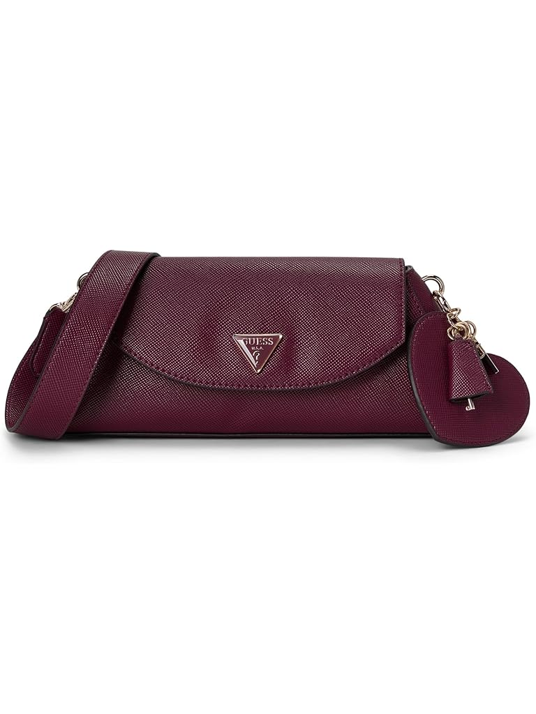 Burgundy GUESS Bolena Flap Shoulder Bag