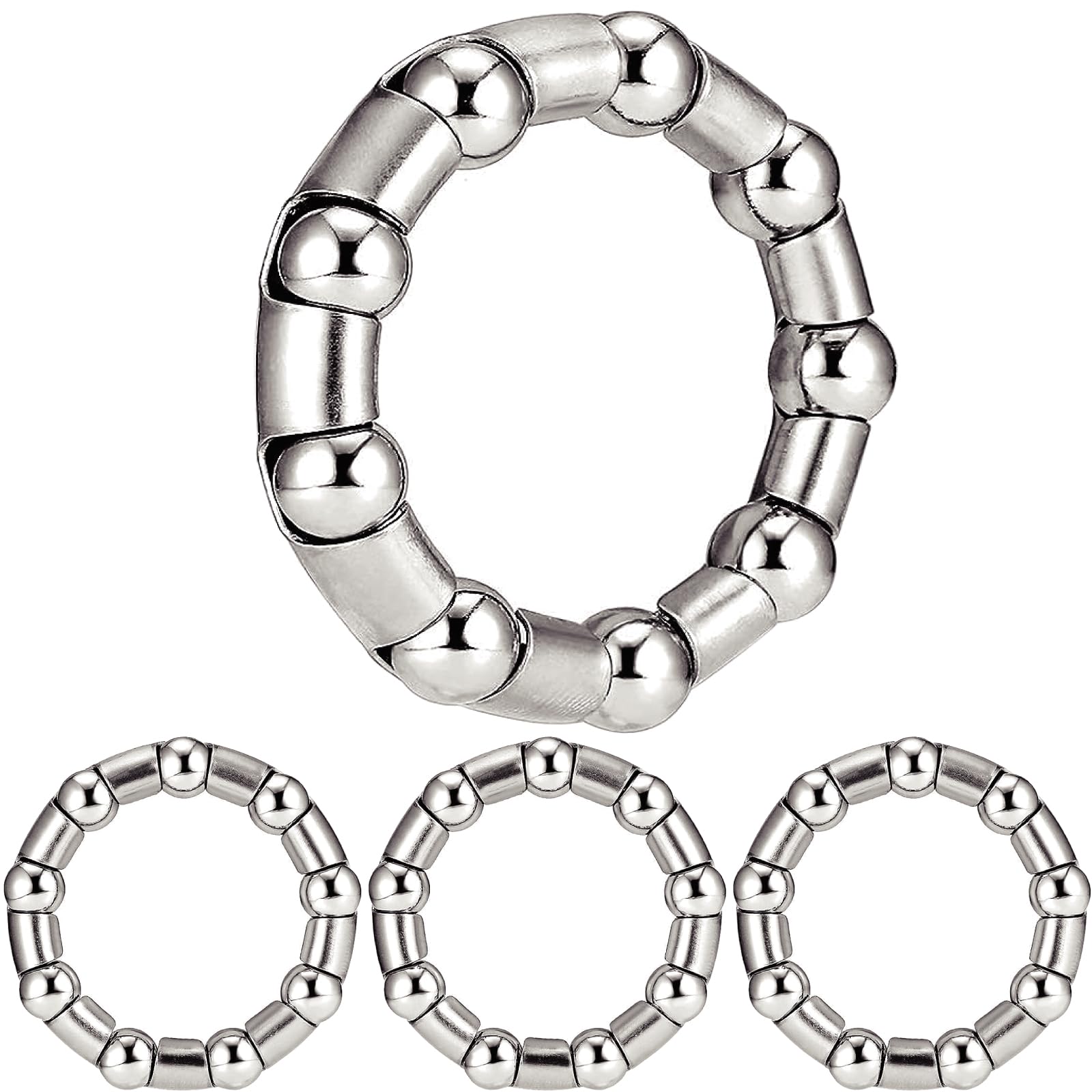 Bicycle Crank Ball Bearings, 5/16" x 9 Balls Retainer Set, 4-Pack Stainless Steel Bottom Bracket Replacement Parts for Mountain Bikes, Cruisers, and Road Bikes