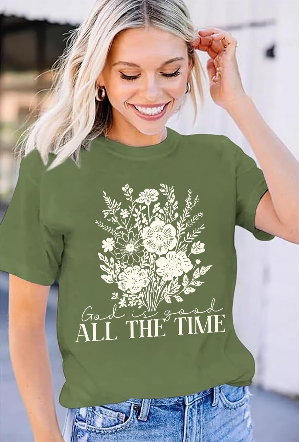 Christian Shirts for Women Floral Graphic Tees Faith Cross Shirt Faith Religious Inspirational Tshirt - Image 7