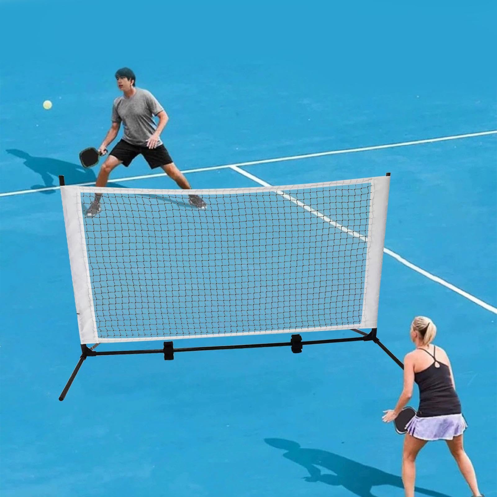 Portable Pickleball Net Set, 0.85 x 1.5M Frame Pickleball Set for Driveways, Indoor & Outdoor, Compact Tennis Ball Trainer Net, Easy Setup for Outdoor Indoor Driveway