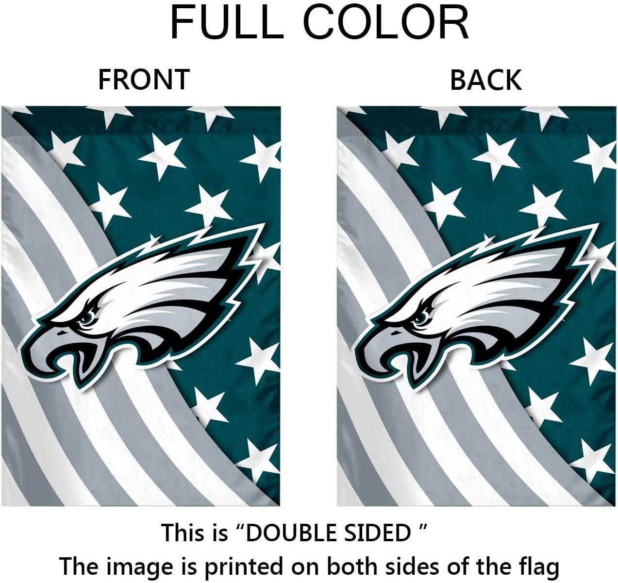 Welcome Decorations Garden Flag,Yard Outdoor Flags Decor,Football Sport Fans Double Two Sided House Flag 12 X 18 Inch (Green Gray Stripe Design) - Image 2