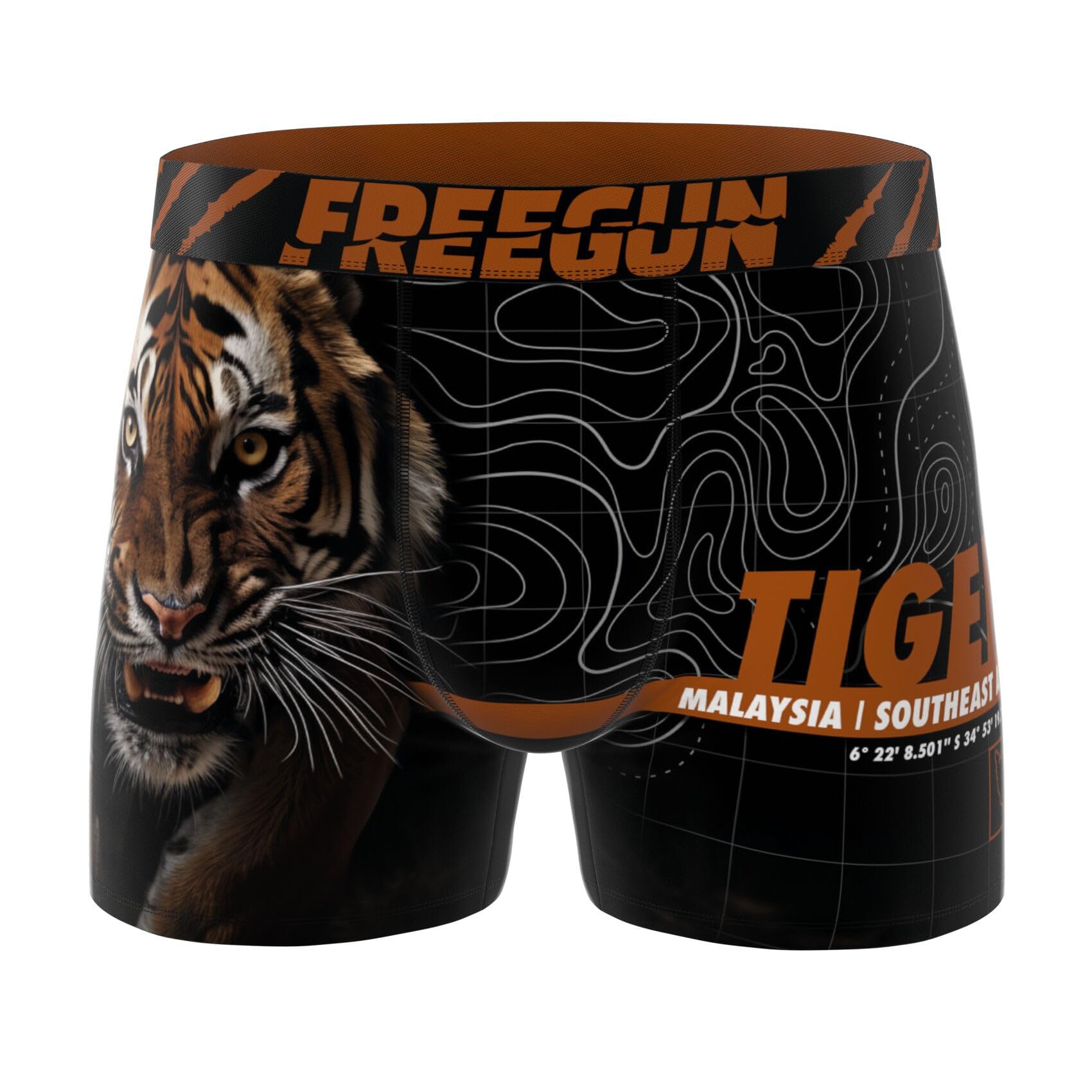 FREEGUN Boxer Homme, Caleçon Homme Animals, Ultra-Doux et Stretch (Lot de 5)