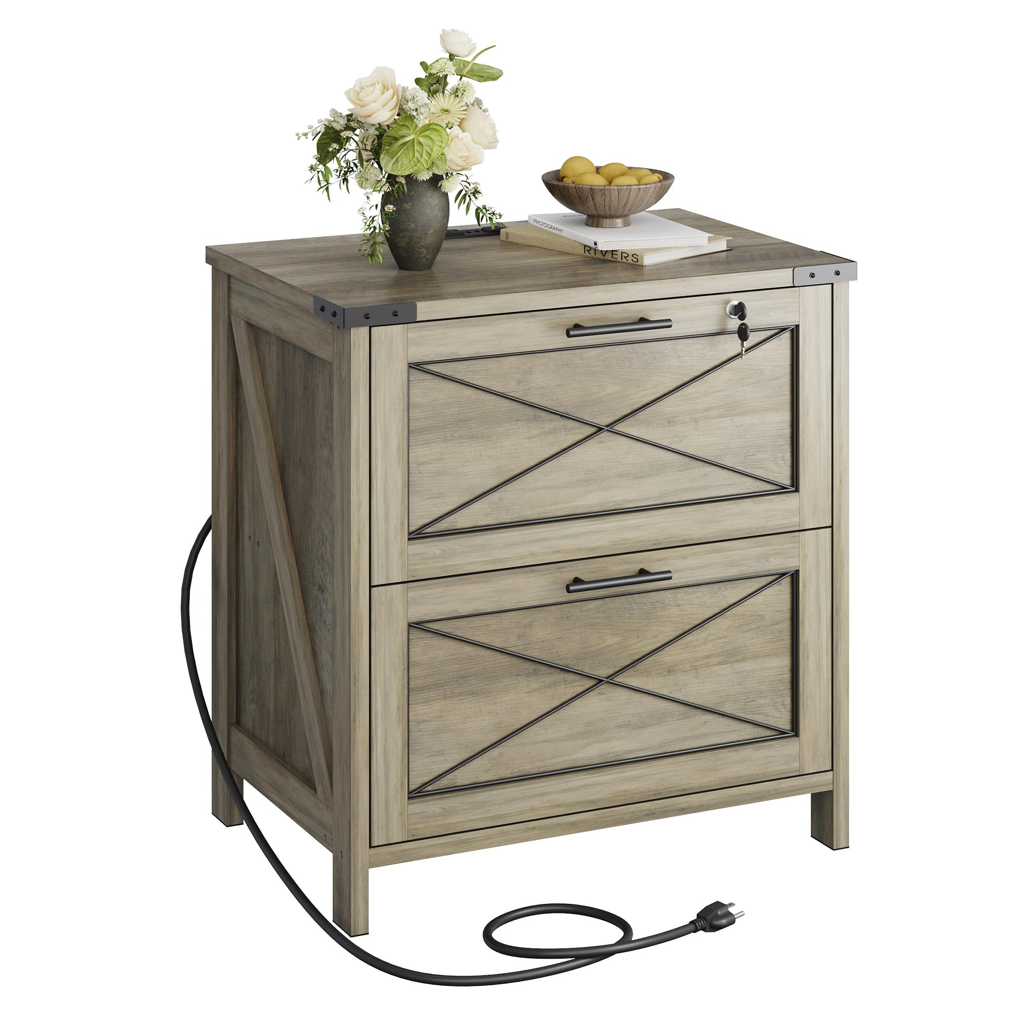 Amazon.com: DEVAISE Lateral File Cabinet with Lock, 2 Drawers