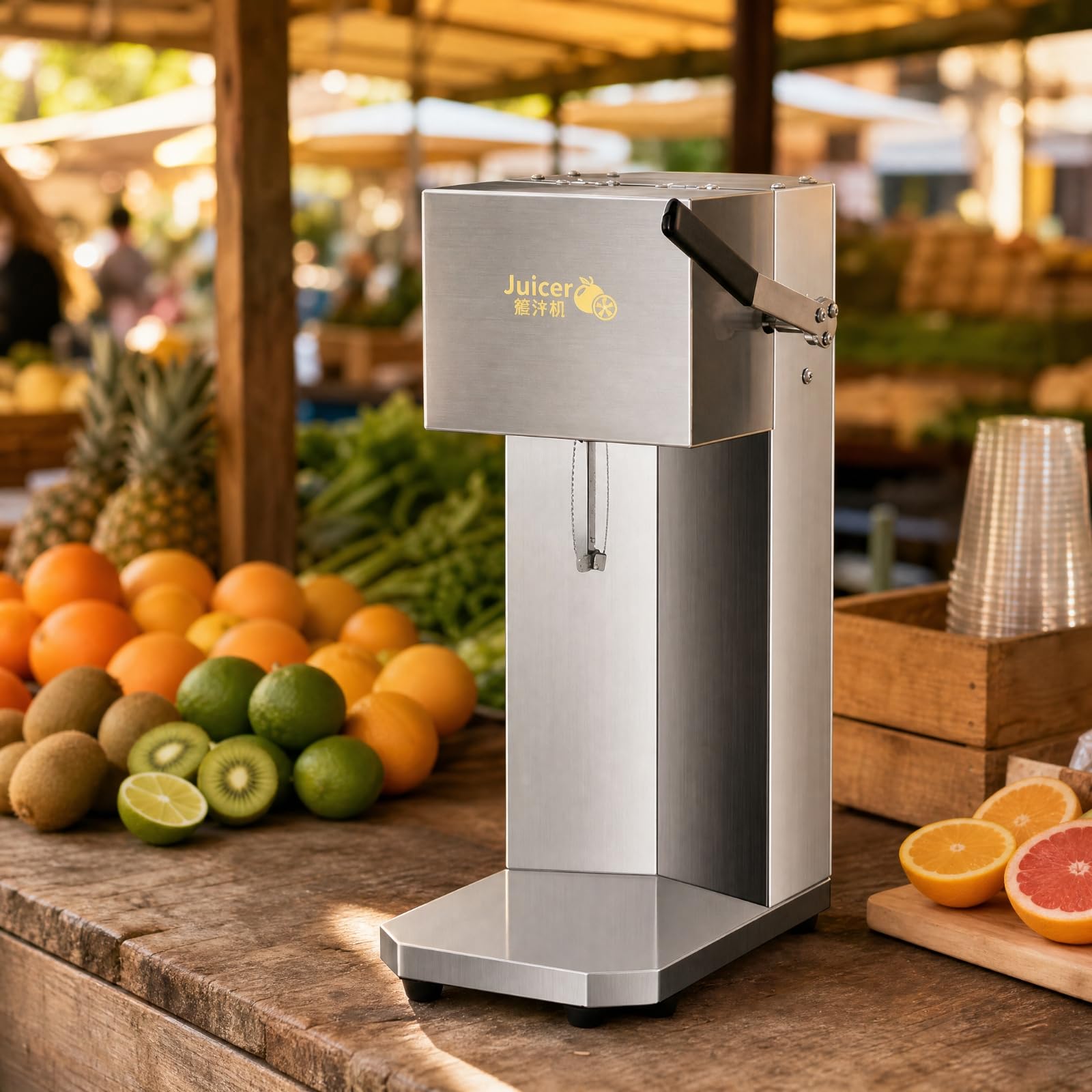 Milageto Spremiagrumi Elettrico con Asta a Spirale Resistente Spremiagrumi in Acciaio Inox per Preparazione Bevande, Caffetterie