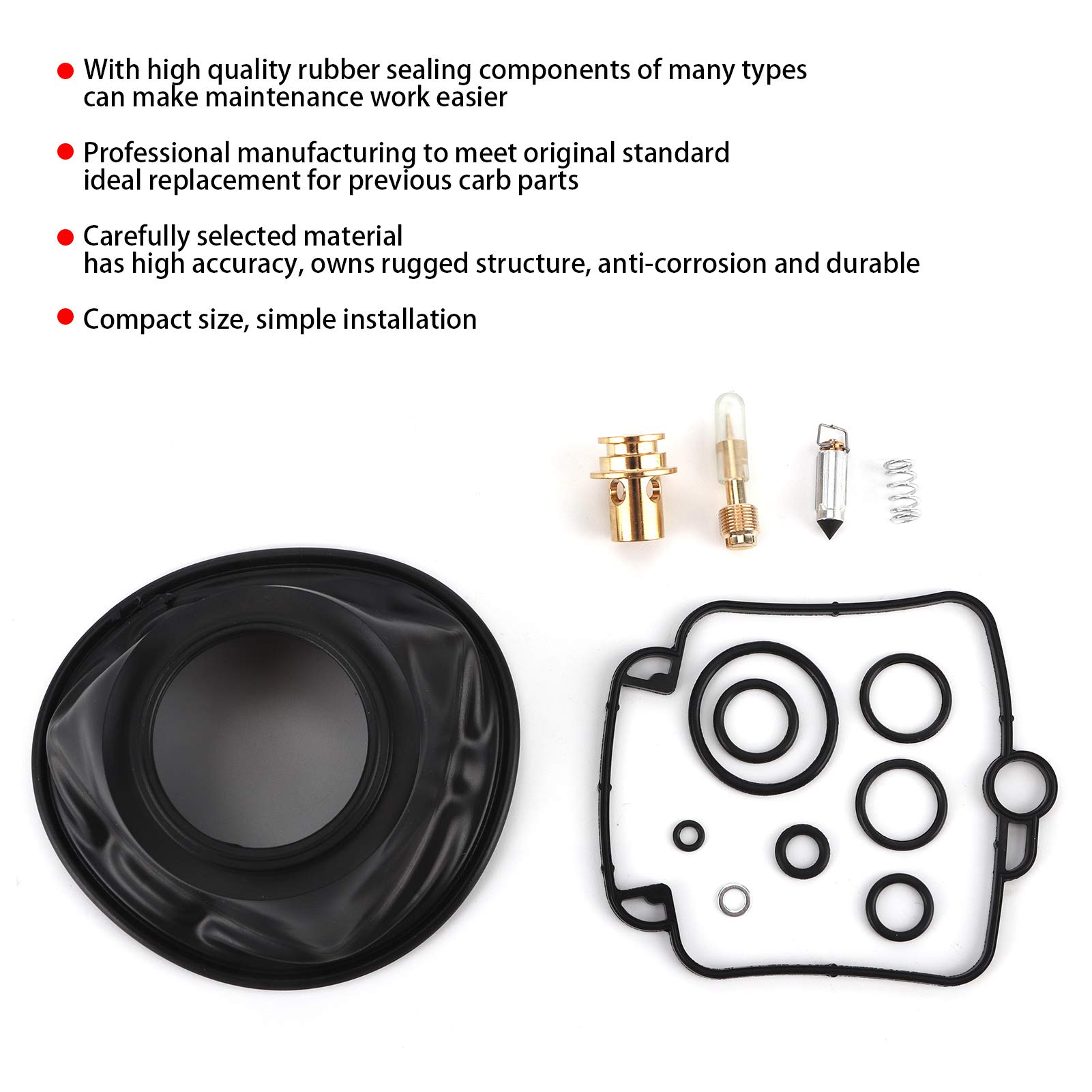 Kit di ricostruzione del carburatore per moto, 4 set di guarnizioni in gomma + metallo carburatore per GSX‑R 750 1990‑1991/GSX-R 750W 1992-1995