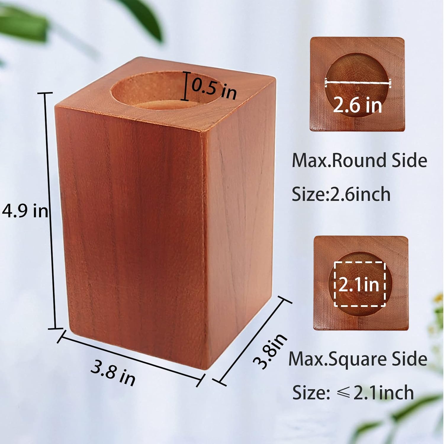 Wood Bed Risers, Furniture Risers-Heights 4.5 Inch Heavy Duty Risers for Sofa, Table, Couch Chair, Supports up to 6,000 lbs,(Set of 4 Riser, Brown)