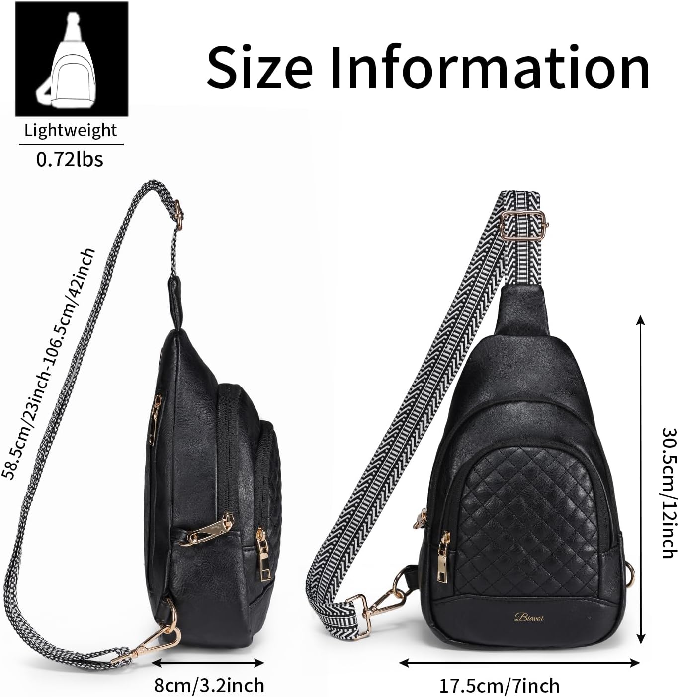 Crossbody Bags for Women Anti Theft Small Sling Handbag with Zipper Lock Vegan Leather RFID Blocking Chest Pure - Image 5