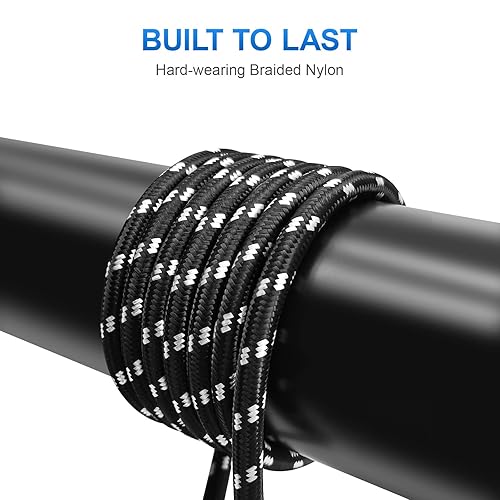 Miniatura 5 de Paquete de 2 cables de guitarra prémium de 10 pies, cable de instrumento de 14 de pulgada, sin ruido y de larga duración, cable AMP para bajo,